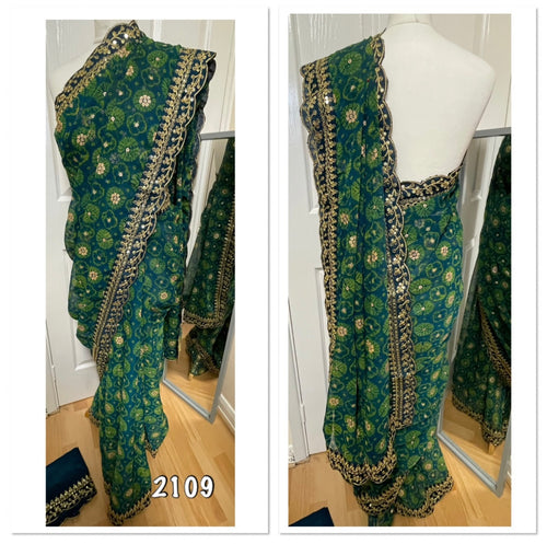 Marble organza saree 2109