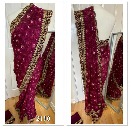 Marble organza saree 2110