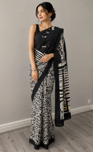 Load image into Gallery viewer, Soft satin crape saree 6117