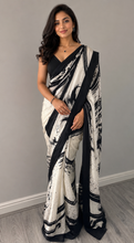 Load image into Gallery viewer, Satin crepe saree 6119