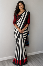 Load image into Gallery viewer, Satin crepe saree 6118