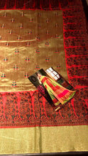 Load image into Gallery viewer, Mixed blend Cotton  khadi saree( actual colour is which is in the advertising picture the first picture)/142