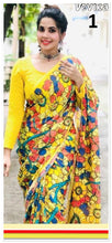 Load image into Gallery viewer, Semi Silk saree with digital print (ready to dispatch in Uk)292
