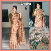 Load image into Gallery viewer, Semi Silk saree with digital print ( ready to dispatch in Uk )288 please check all images before purchasing
