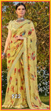 Load image into Gallery viewer, Floral print saree in georgette ( ready to dispatch in Uk)522