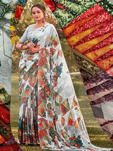 Load image into Gallery viewer, Floral print saree in georgette ( ready to dispatch in Uk)530