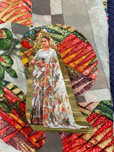 Load image into Gallery viewer, Floral print saree in georgette ( ready to dispatch in Uk)530