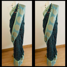 Load image into Gallery viewer, Bandhni print cotton silk saree 1004