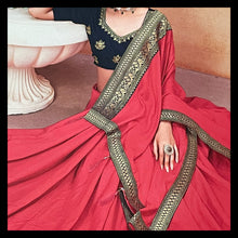 Load image into Gallery viewer, Semi Silk saree with border 1207