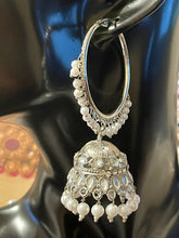 Load image into Gallery viewer, Earings with large hoops and jhoomar 4246