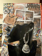 Load image into Gallery viewer, Earings with large hoops and jhoomar 4246