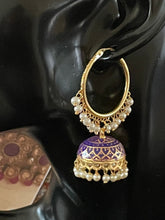 Load image into Gallery viewer, Hoops with jhoomar earrings 4250