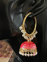 Load image into Gallery viewer, Hoops with jhoomar earings 4248