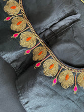Load image into Gallery viewer, Black embroidered saree blouse 1015