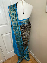 Load image into Gallery viewer, Semi Silk bandhani (brown and blue) 993