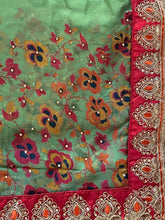 Load image into Gallery viewer, Peacock print brocade saree 959