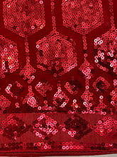 Load image into Gallery viewer, Georgette sequins saree in bright red 1545