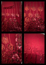 Load image into Gallery viewer, Georgette sequins saree ( darker red ) 1549