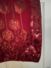 Load image into Gallery viewer, Georgette sequins saree ( darker red ) 1549