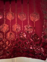 Load image into Gallery viewer, Georgette sequins saree ( darker red ) 1549
