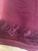 Load image into Gallery viewer, Duppatta (net) 1442 the colour is dark plum/ aubergine