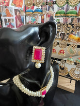 Load image into Gallery viewer, Pearl choker set 1607