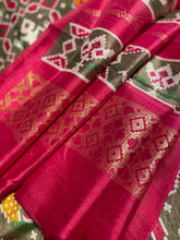 Load image into Gallery viewer, Cotton silk saree ( light olive ) 1651