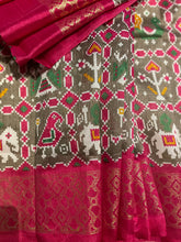 Load image into Gallery viewer, Cotton silk saree ( light olive ) 1651