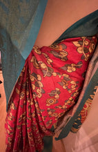 Load image into Gallery viewer, Linen silk saree ( green ) 1808