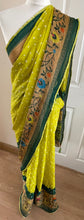 Load image into Gallery viewer, Georgette silk saree ( not pure green but towards yellow ) 1820