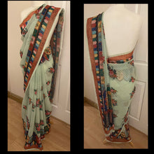 Load image into Gallery viewer, Sabyasachi inspired print saree ( mint green ) 1745