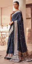 Load image into Gallery viewer, Lariya print saree black 1844