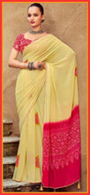 Load image into Gallery viewer, Georgette saree in lemon yellow colour 1889