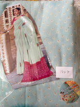 Load image into Gallery viewer, Georgette saree In blueish green colour 1887