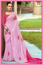 Load image into Gallery viewer, Georgette saree 1893 ( it is lilac not pink )