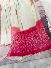 Load image into Gallery viewer, Georgette saree In blueish green colour 1887