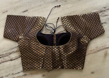 Load image into Gallery viewer, Dark blue brocade blouse 1930