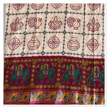 Load image into Gallery viewer, Pretty cotton silk bandhni print saree 1960