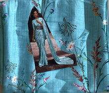 Load image into Gallery viewer, Satin crepe saree 1994