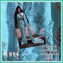 Load image into Gallery viewer, Satin crepe saree 1994