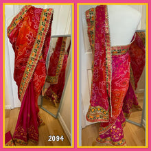 Load image into Gallery viewer, Georgette bandhni print saree 2094
