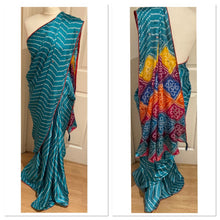 Load image into Gallery viewer, Bandhni print saree (saree actual colour is lighter not so dark and deep )1778