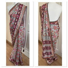 Load image into Gallery viewer, Semi Silk saree 2144 base colour is off white /cream