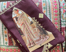 Load image into Gallery viewer, Semi Silk saree 2144 base colour is off white /cream