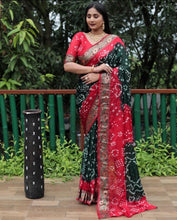 Load image into Gallery viewer, Bandhani in taffeta  semi silk 3061