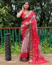 Load image into Gallery viewer, Bandhni in taffeta semi silk 3058
