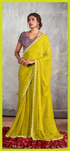 Load image into Gallery viewer, Bandhani print saree 4039 it is light olive colour