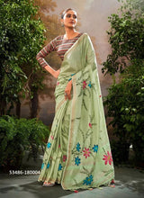 Load image into Gallery viewer, Tissue silk saree 3096 mint green