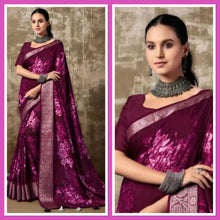 Load image into Gallery viewer, Muslin silk saree 3091