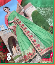 Load image into Gallery viewer, Saree in soft semi silk  in stock ready to dispatch in uk/333